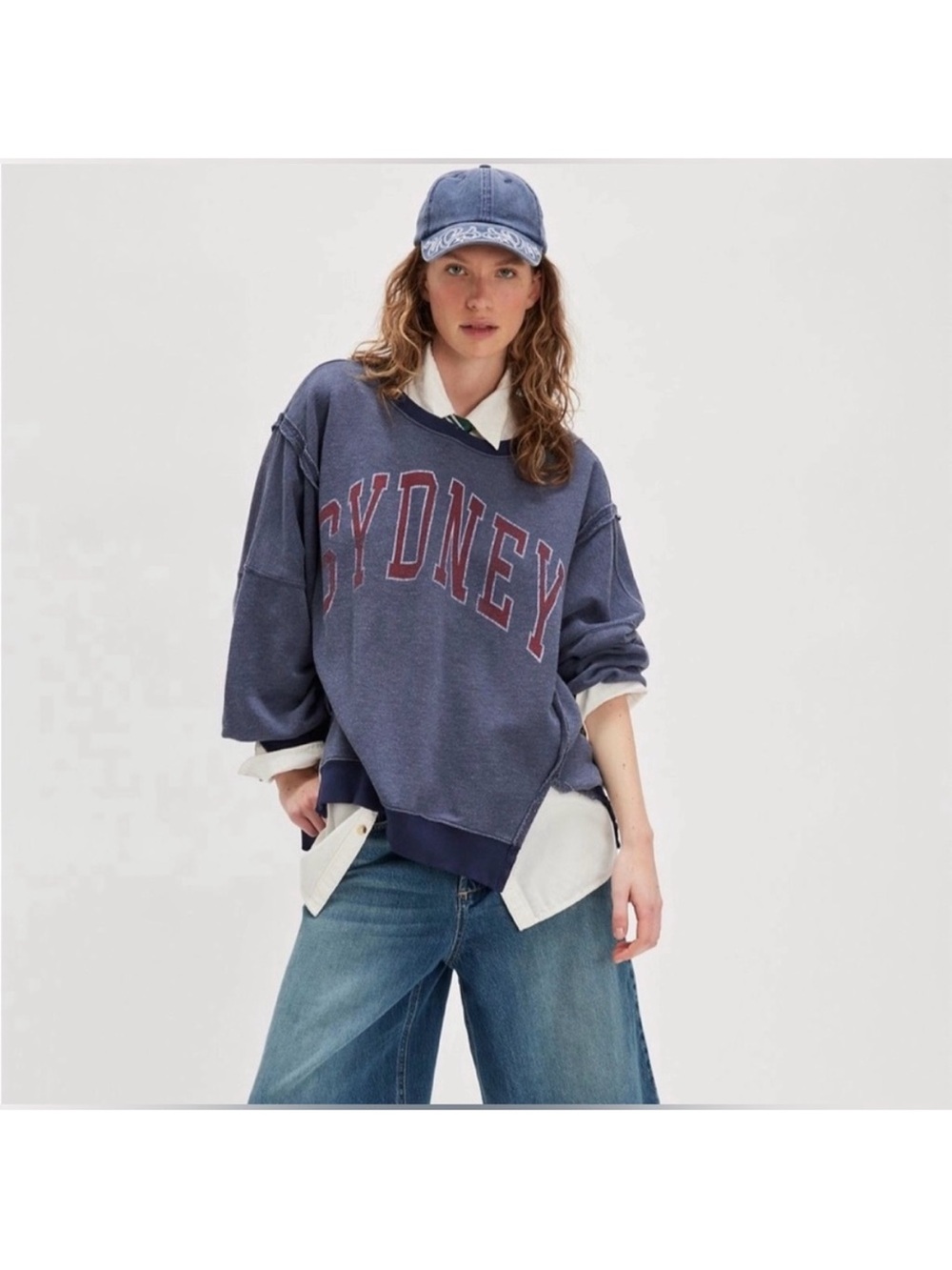 NWOT Free People Graphic Camden Sydney' Pullover